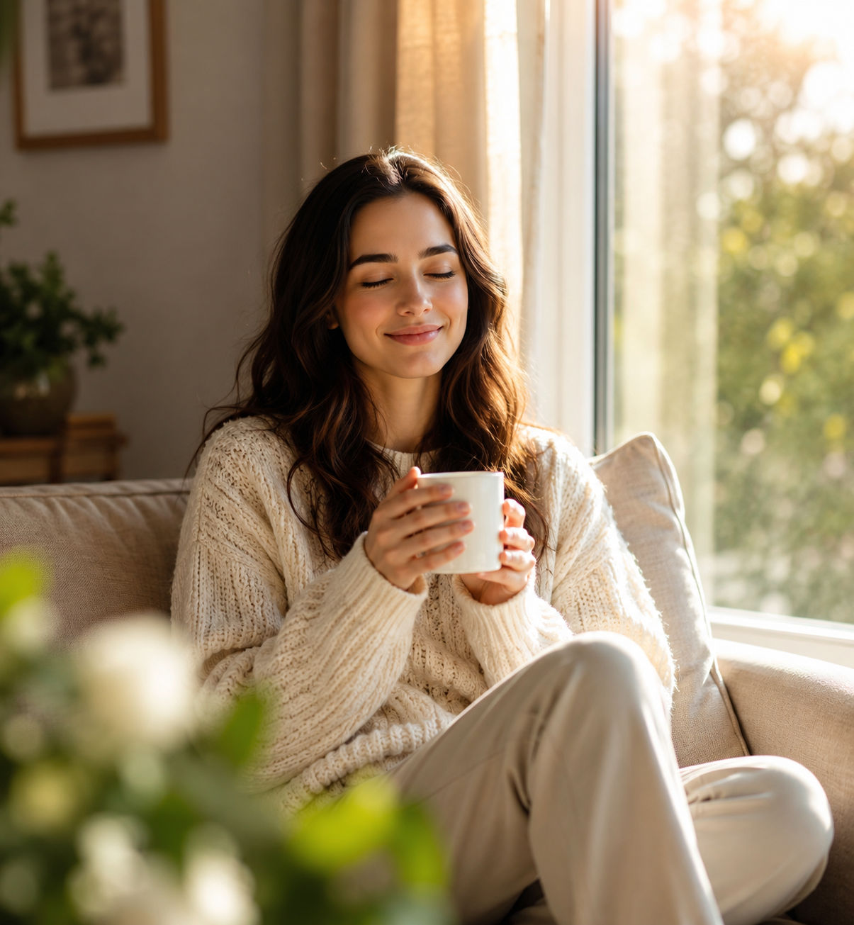 A calm and supportive mental health care moment
